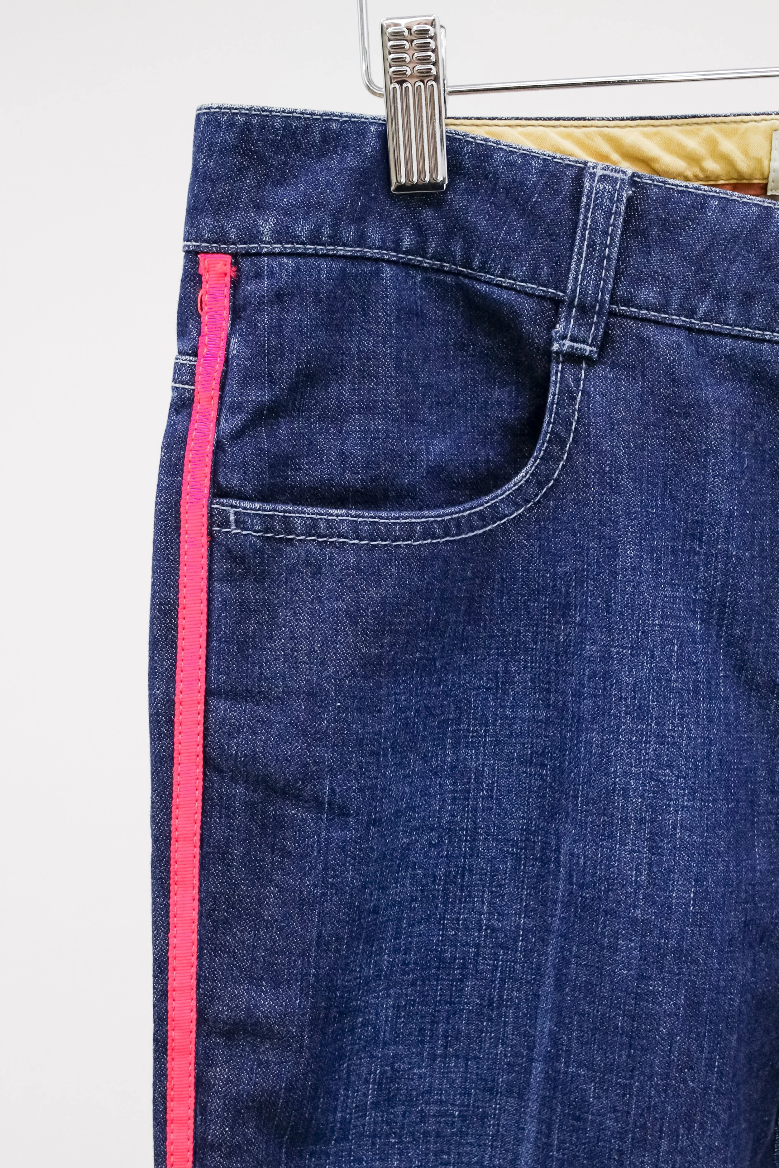 Pink side 2025 stripe jeans